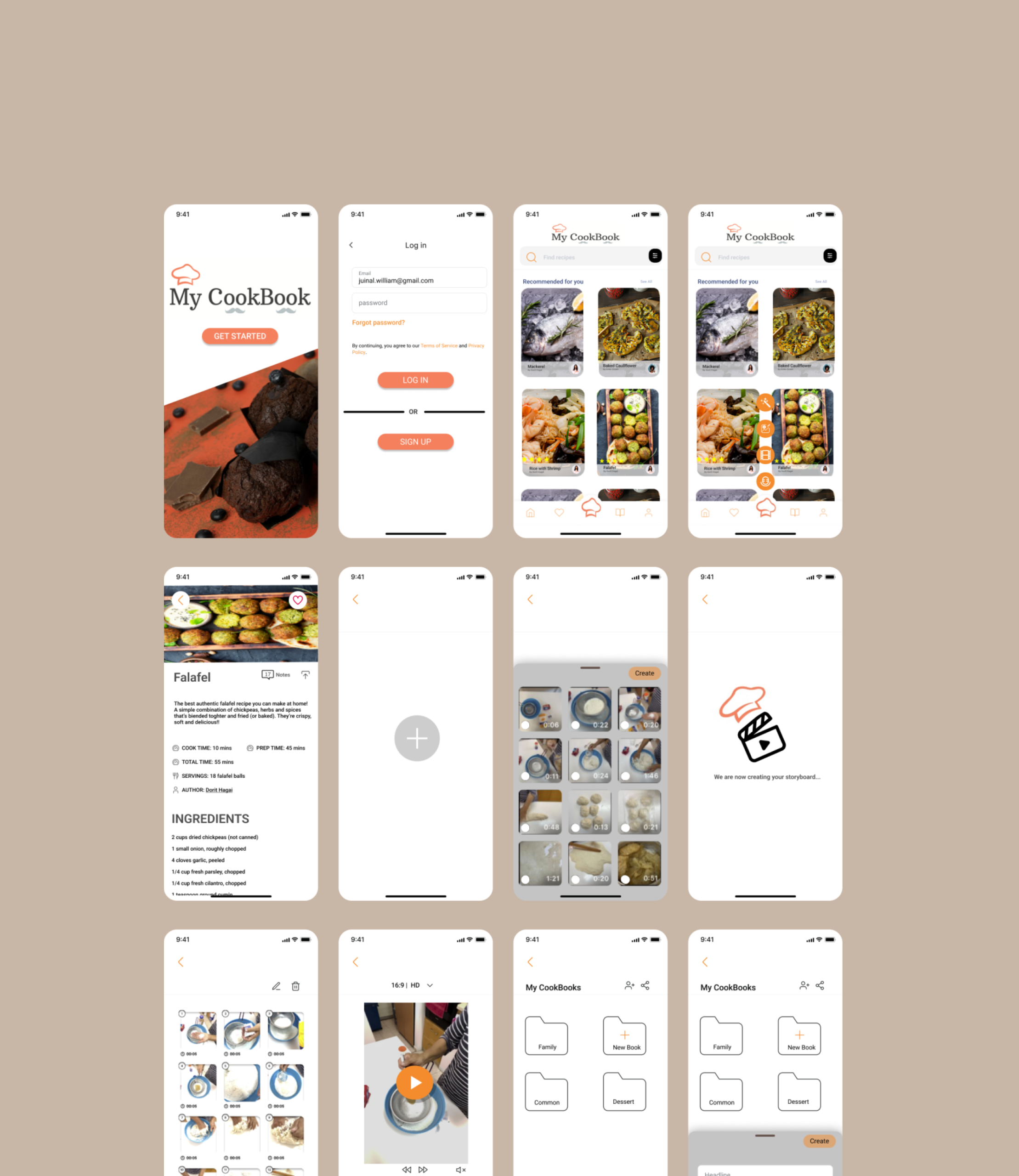 MyCookBook key designs