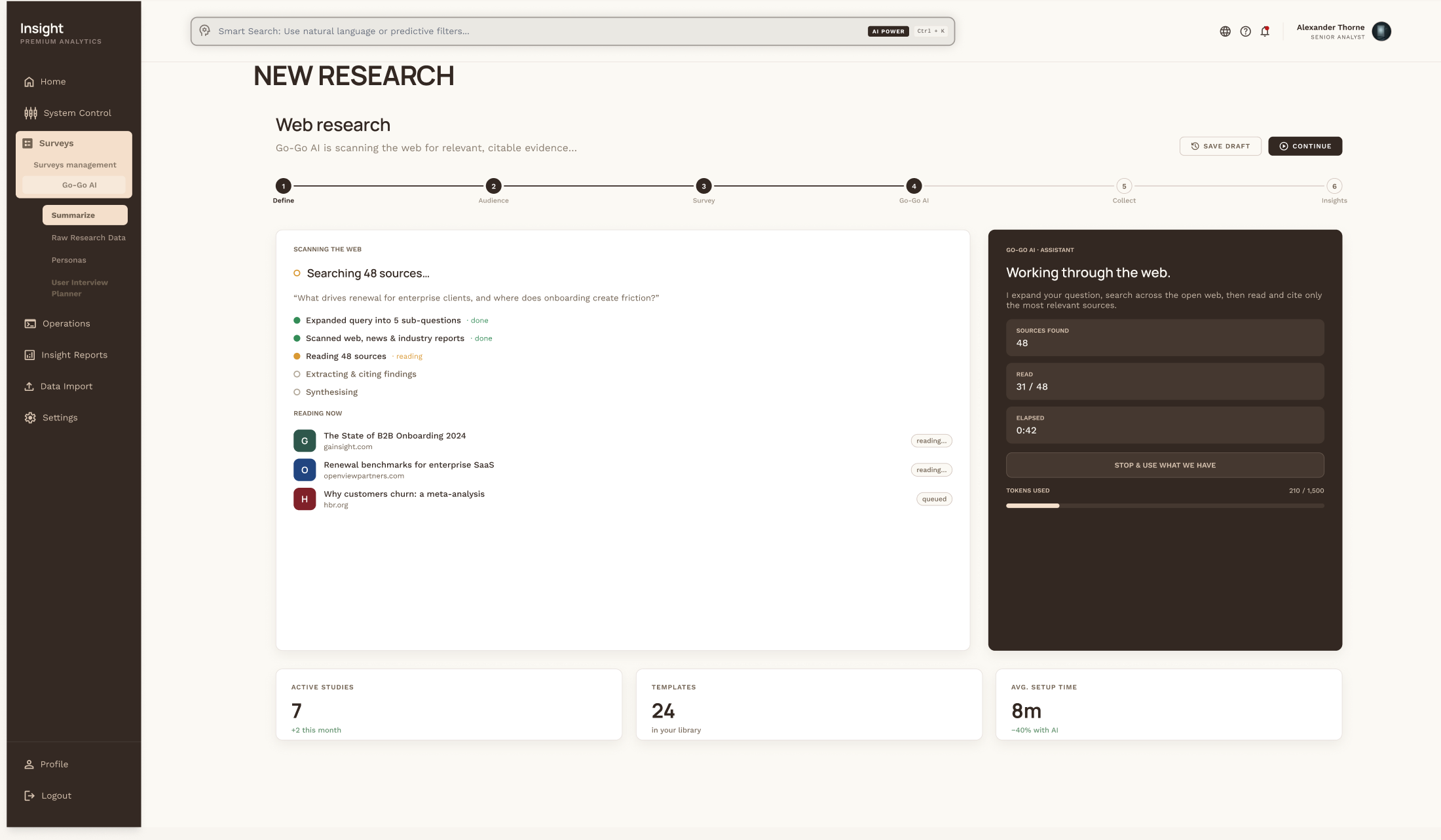 Go-Go AI scanning the web for sources