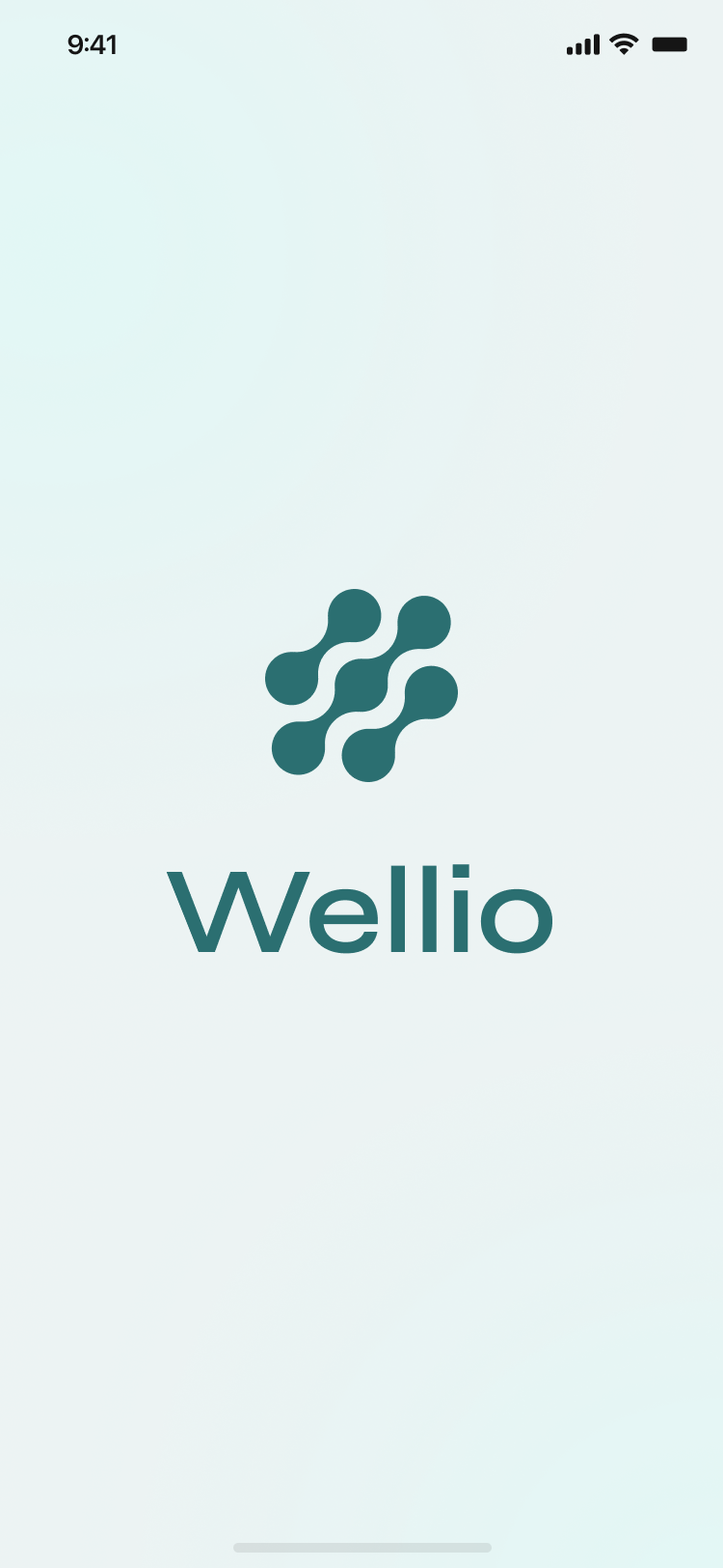 Wellio — splash, the first screen